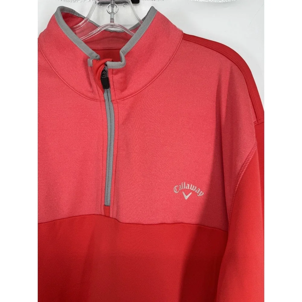 Callaway Golf Quarter 1/4 Zip Pullover Mens Size 3XL Red Performance Sweatshirt
